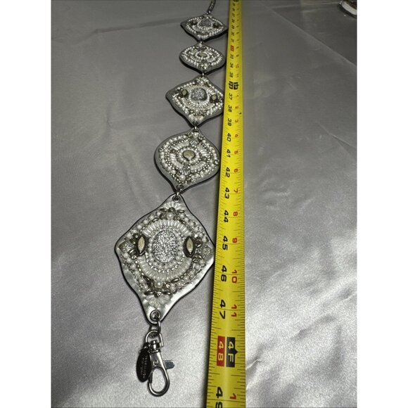 Chicos Multicolored Beaded Belt With Chain Link - Picture 2 of 5